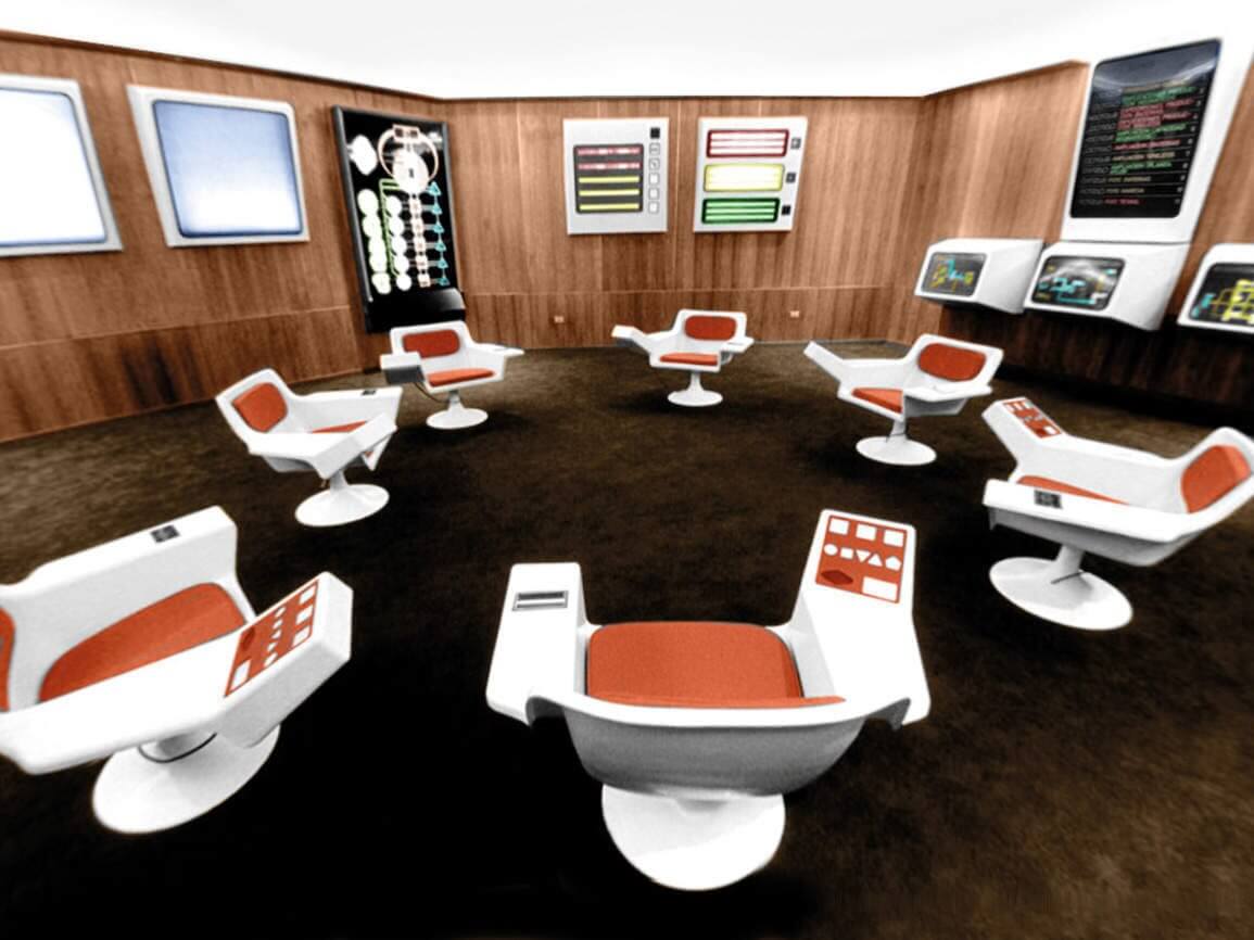 Sala de controle do Projeto Synco/Cybersyn